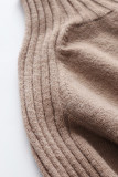 Casual Solid Patchwork Turtleneck Tops