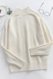 Casual Solid Patchwork Turtleneck Tops