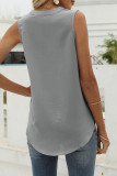 Casual Solid Fold V Neck Tops