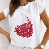 Casual Print O Neck T-Shirts