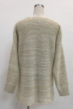 Casual Solid Patchwork V Neck Tops