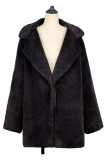Street Solid Pocket Turndown Collar Outerwear