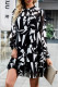 Sweet Elegant Print Patchwork Half A Turtleneck A Line Dresses