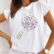 Casual Print O Neck T-Shirts