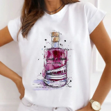Casual Print O Neck T-Shirts
