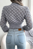 Street Solid Patchwork Half A Turtleneck Tops