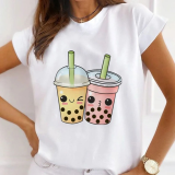Casual Print O Neck T-Shirts