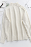 Casual Solid Patchwork Turtleneck Tops
