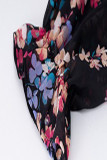 Sweet Elegant Floral Buttons V Neck Tops