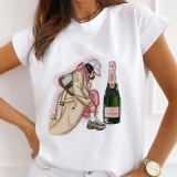 Casual Print O Neck T-Shirts