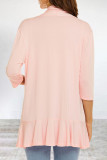 Elegant Solid Flounce POLO collar Outerwear