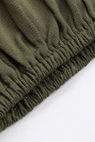 Casual Solid Patchwork V Neck A Line Dresses