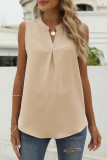 Casual Solid Fold V Neck Tops