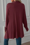 Casual Solid Asymmetrical Scarf Collar Outerwear