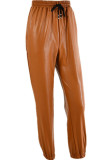 Casual Street Solid Draw String Regular Pencil Solid Color Bottoms