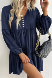Casual Solid Patchwork V Neck A Line Dresses