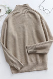 Casual Solid Patchwork Turtleneck Tops