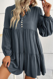 Casual Solid Patchwork V Neck A Line Dresses