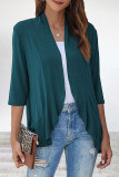 Elegant Solid Flounce POLO collar Outerwear