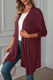 Casual Solid Asymmetrical Scarf Collar Outerwear