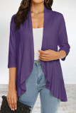 Elegant Solid Flounce POLO collar Outerwear