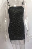 Sexy Solid Patchwork Sling Dress Dresses