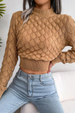 Street Solid Patchwork Half A Turtleneck Tops