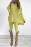 Casual Solid O Neck Long Sleeve Two Pieces