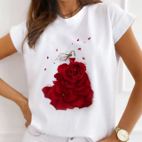 Casual Print O Neck T-Shirts