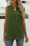 Casual Solid Fold V Neck Tops