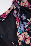 Sweet Elegant Floral Buttons V Neck Tops