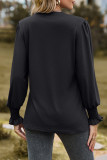 Elegant Simplicity Solid Fold V Neck Tops