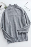 Casual Solid Patchwork Turtleneck Tops