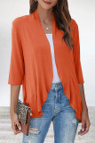 Elegant Solid Flounce POLO collar Outerwear