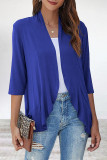 Elegant Solid Flounce POLO collar Outerwear
