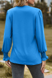Elegant Simplicity Solid Fold V Neck Tops