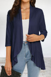 Elegant Solid Flounce POLO collar Outerwear