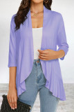 Elegant Solid Flounce POLO collar Outerwear