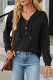 Casual Solid Buttons Hooded Collar Tops