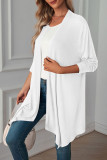 Casual Solid Asymmetrical Scarf Collar Outerwear