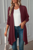 Casual Solid Asymmetrical Scarf Collar Outerwear