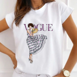 Casual Print O Neck T-Shirts