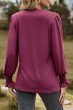 Elegant Simplicity Solid Fold V Neck Tops