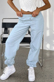 Street Solid Pocket Loose Straight Solid Color Bottoms