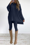 Casual Solid O Neck Long Sleeve Two Pieces