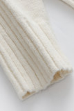 Casual Solid Patchwork Turtleneck Tops