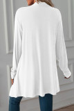 Casual Solid Asymmetrical Scarf Collar Outerwear