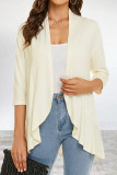 Elegant Solid Flounce POLO collar Outerwear