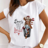 Casual Print O Neck T-Shirts