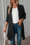 Casual Solid Asymmetrical Scarf Collar Outerwear